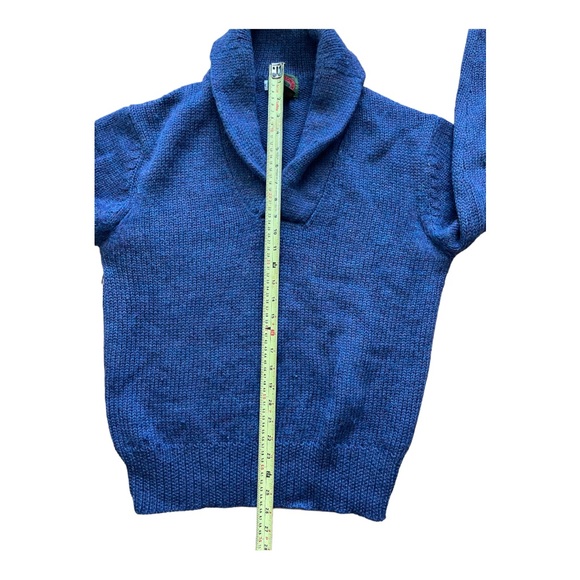 vintage BOSTON TRADERS men’s 100% wool shawl neck Blue sweater size : Medium - Picture 6 of 8